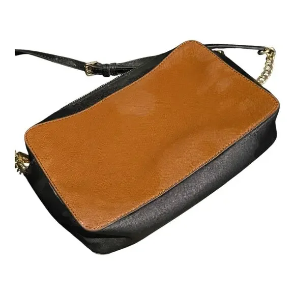 Michael Kors Jet Set Item East West Chain Crossbody Bag Jasmine Yellow/Brown - Picture 5 of 8